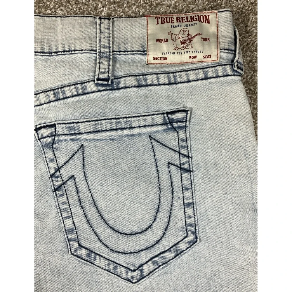 True Religion Ricky Relaxed Straight No Flap Light Wash Jeans Size 44x34 NEW